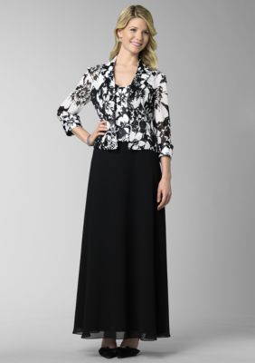 Alex Evenings Chiffon Mock Jacket Dress