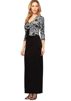 Alex Evenings Three-Quarter Sleeved Jacket Dress with Sequins