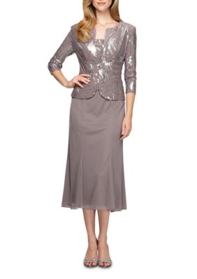 dress jacket dresses grandmother bride alex evenings jackets petite mother nordstrom groom length tea sequin piece shrugs evening sequined shrug