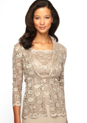 Alex Evenings Three-Quarter Sleeved Twinset