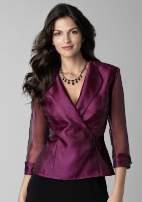 Alex Evenings Sheer Sleeve Top