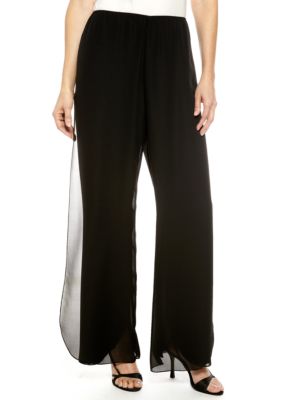 Alex Evenings Chiffon Pant with Flyaway Front Panel
