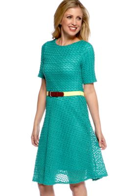 Robbie Bee Belted Knit Dress