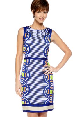 Robbie Bee Sleeveless Printed Sheath Dress