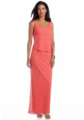 Robbie Bee Petite Crochet Lace Maxi Dress