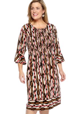 Robbie Bee Plus Size Printed Smock Dress