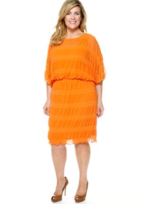 Robbie Bee Plus Size Three-Quarter Sleeved Blouson Dress