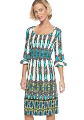 Robbie Bee Plus Size Printed Matte Jersey Dress