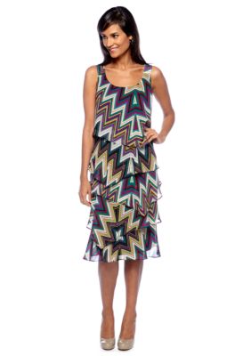 Robbie Bee Plus Size Tiered Ruffle Dress