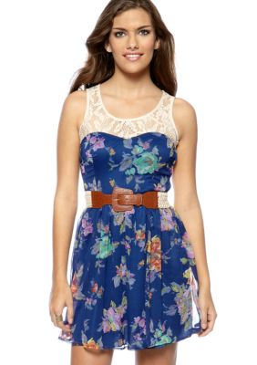 City Triangles Floral and Lace Dress