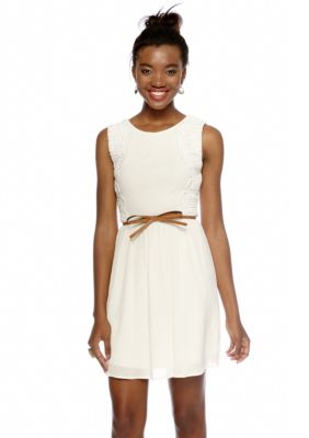 City Triangles Crochet Trim Gauze Dress