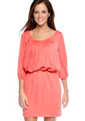 City Triangles Pleated Blouson Dress