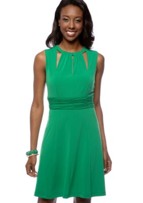 Donna Ricco New York Sleeveless Keyhole Neckline Cut Out Dress 
