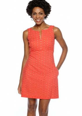 Donna Ricco New York Sleeveless Slit Neck Origami Detail Sheath Dress