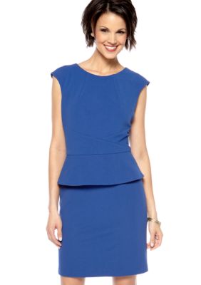 Donna Ricco New York Cap-Sleeved peplum Sheath Dress