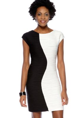 Donna Ricco New York Cap-Sleeved Colorblock Sheath Dress