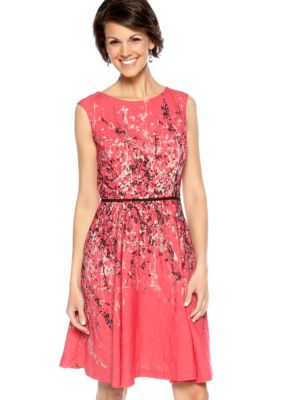 Donna Ricco New York Cap Sleeved Printed Dress