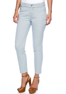 TWO by Vince Camuto Pinstripe Jean with Back Ankle Zipper