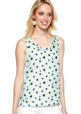 TWO by Vince Camuto Mixed Media Candy Hearts Print Tank