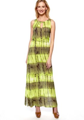 TWO by Vince Camuto Tie Dye Tie Waist Maxi Dress