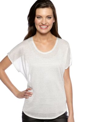 TWO by Vince Camuto Metallic Knit Top