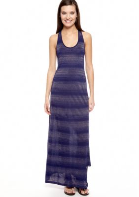 TWO by Vince Camuto Lurex Stripe Racer Back Tank Dress