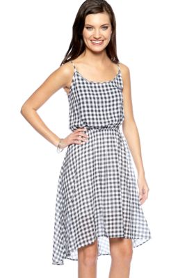 TWO by Vince Camuto Sleeveless Plaid Blouson Dress
