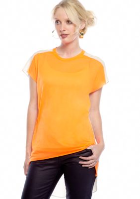 TWO by Vince Camuto Hi Low Color Block Tee