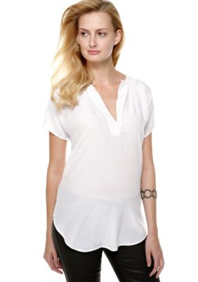 TWO by Vince Camuto Split V-Neck Blouse