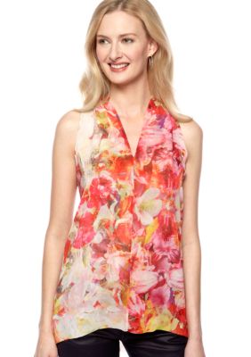 Vince Camuto Sleeveless Corsage Floral Blouse