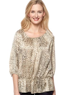 Vince Camuto 3/4 Sleeve Peplum Peasant Blouse