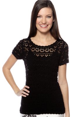 Vince Camuto Cap Sleeve Pointelle Sweater