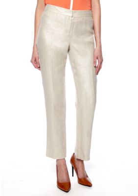 Vince Camuto Gold Foiled Linen Pant