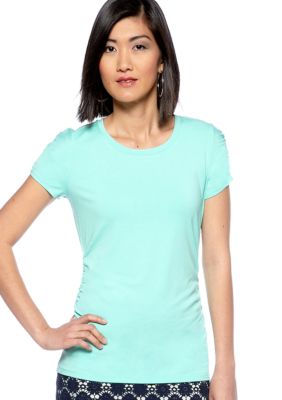 Vince Camuto Cap Sleeve Ruched Scoop Neck Tee