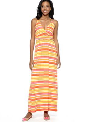Vince Camuto Sun Streaked Stripe Wrap Maxi Dress