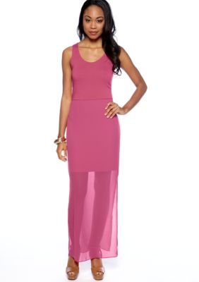 Vince Camuto Chiffon Overlay Midi Tank Dress
