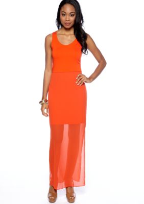 Vince Camuto Chiffon Overlay Midi Tank Dress
