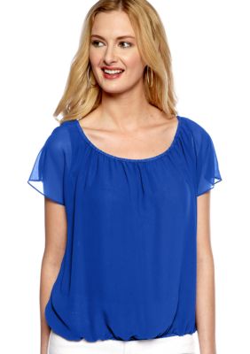 Vince Camuto Cap Sleeve Elastic Waist Blouse