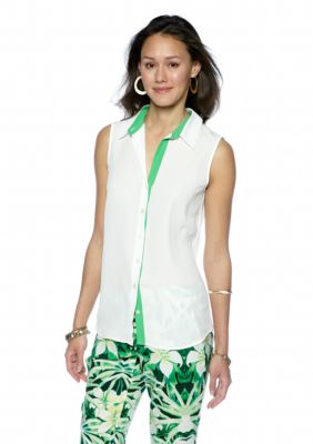 Vince Camuto Sleeveless Button Front Blouse