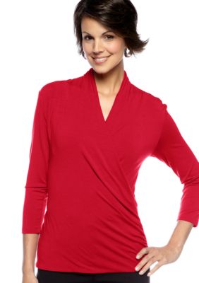 Vince Camuto 3/4 Sleeve Wrap Top