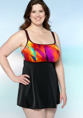 Longitude Plus Size Spectacular Swim Dress