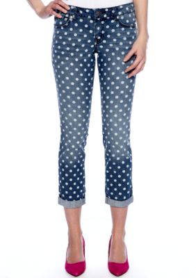 Jessica Simpson Forever Roll Cuff Polka Dot Skinny Jean