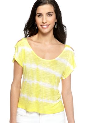 Jessica Simpson Esme Boxy Tie Dye Stripe Knit Top