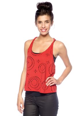 Jessica Simpson Leigh Twisted Laser Cut Tank