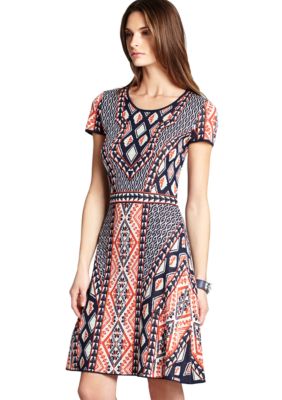 BCBGMAXAZRIA Printed Knit Dress