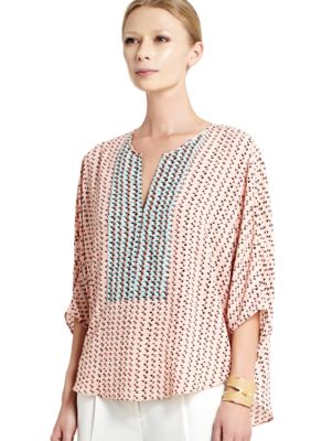BCBGMAXAZRIA Printed Cocoon Tunic