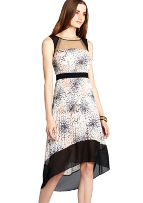 BCBGMAXAZRIA Printed Hi Lo Dress