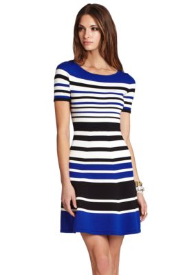 BCBGMAXAZRIA Emmalie Striped A-Line Dress