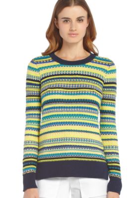 BCBGMAXAZRIA Fairisle Cotton Sweater