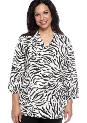 Alfred Dunner Plus Size Classics Animal Print Tunic